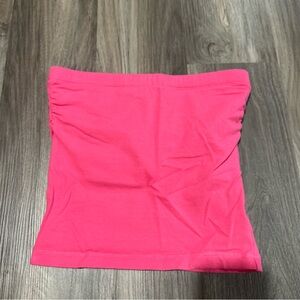 Hot pink ruched tube top